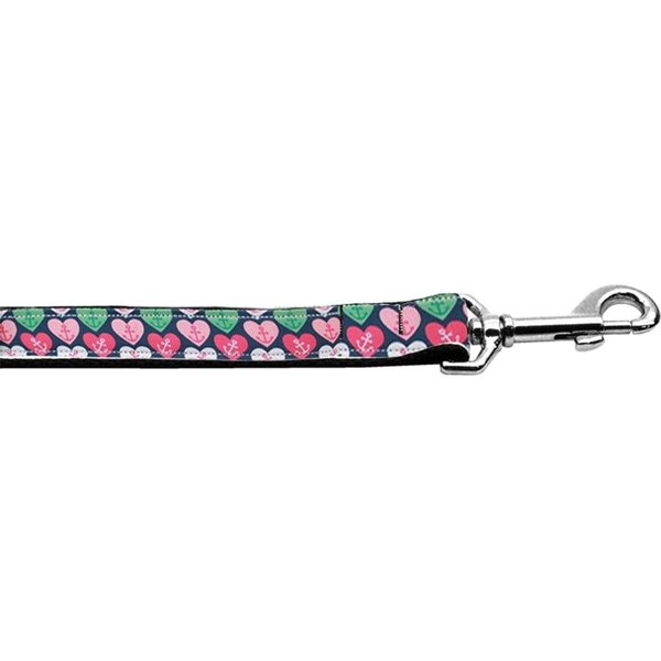 Mirage Pet Products Anchor Candy Hearts Nylon Dog Leash0.38 in. x 4 ft. 125-251 3804